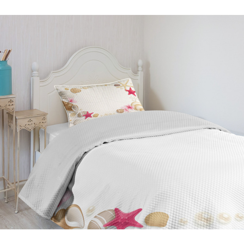 Seashells Flower Star Bedspread Set