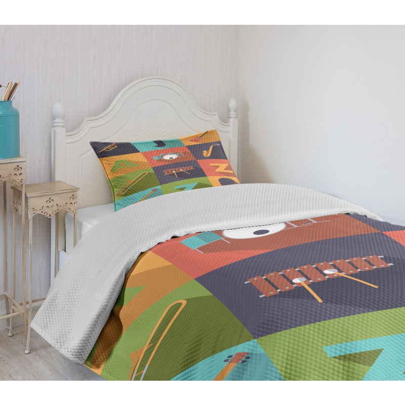 Jazz Equipment Music Bedspread Set