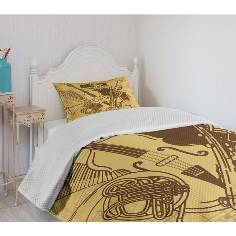 Jazz Music Equipments Bedspread Set