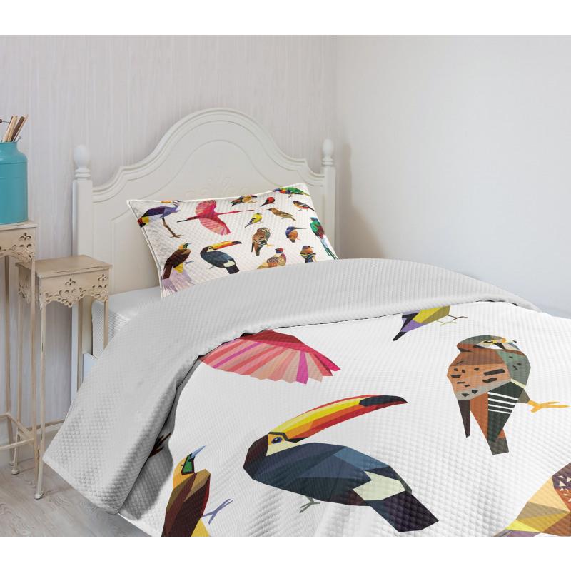Bird Set Poly Design Bedspread Set