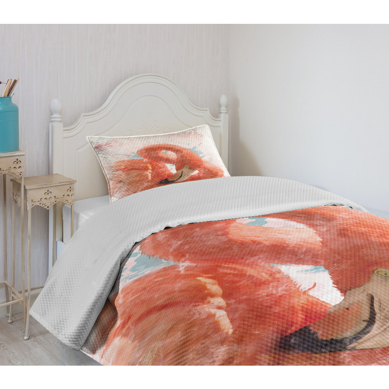 Exotic Bird Watercolor Bedspread Set