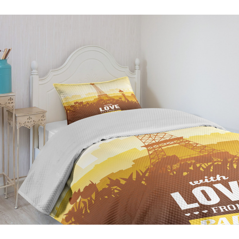 Tulips Romantic Scene Bedspread Set