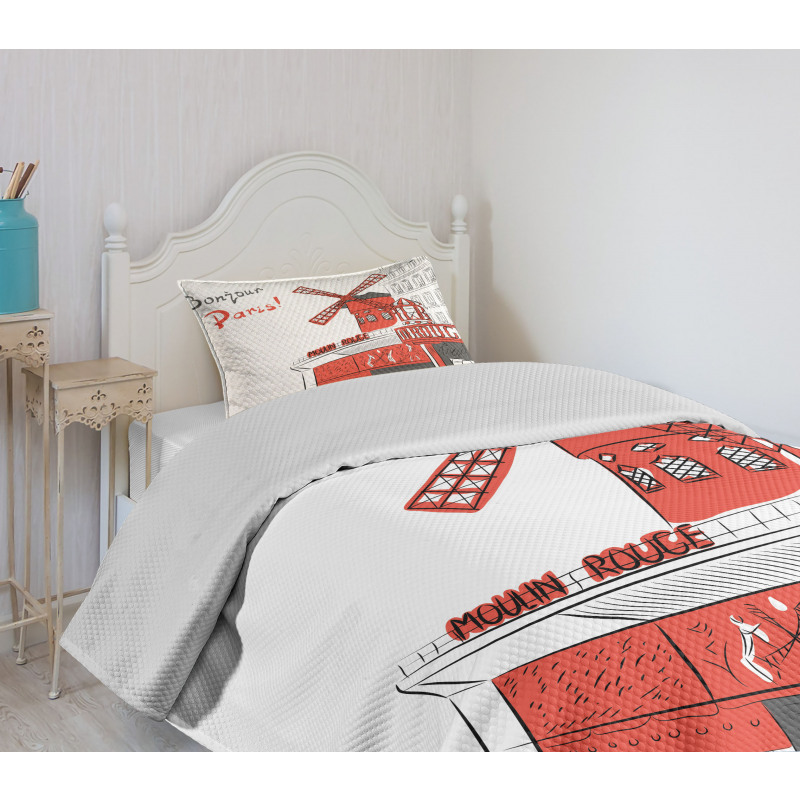 Urban Sketchy Landscape Bedspread Set