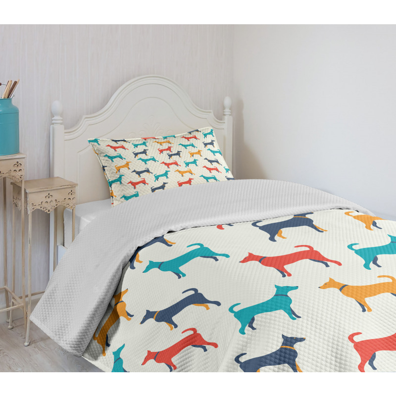 Retro Dog Bedspread Set