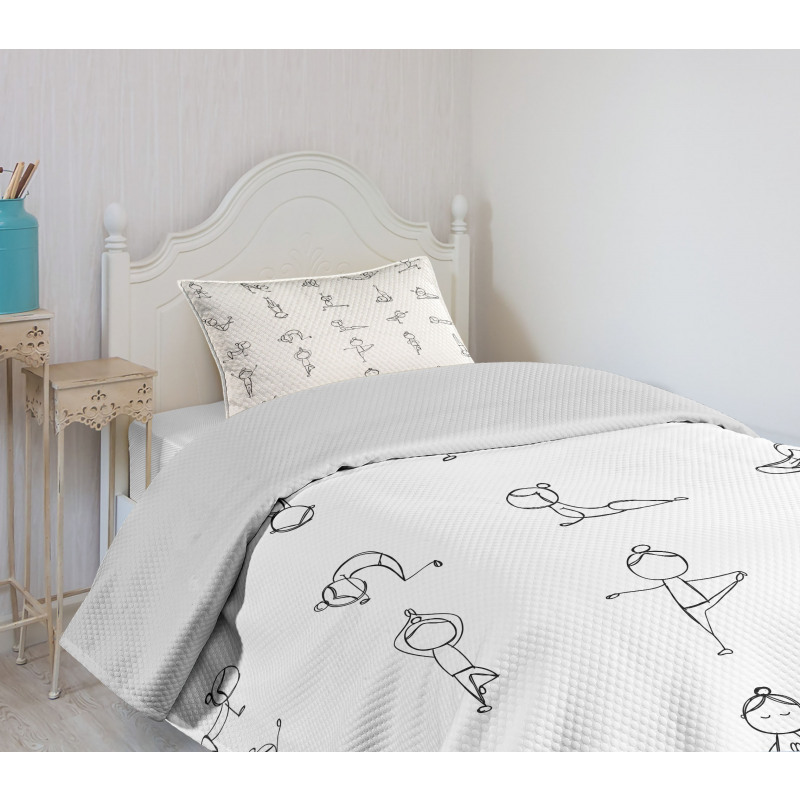 Stickman Yoga Moves Bedspread Set