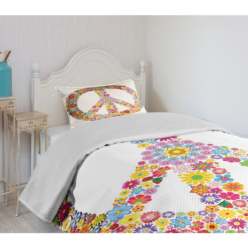 Floral Peace Bedspread Set