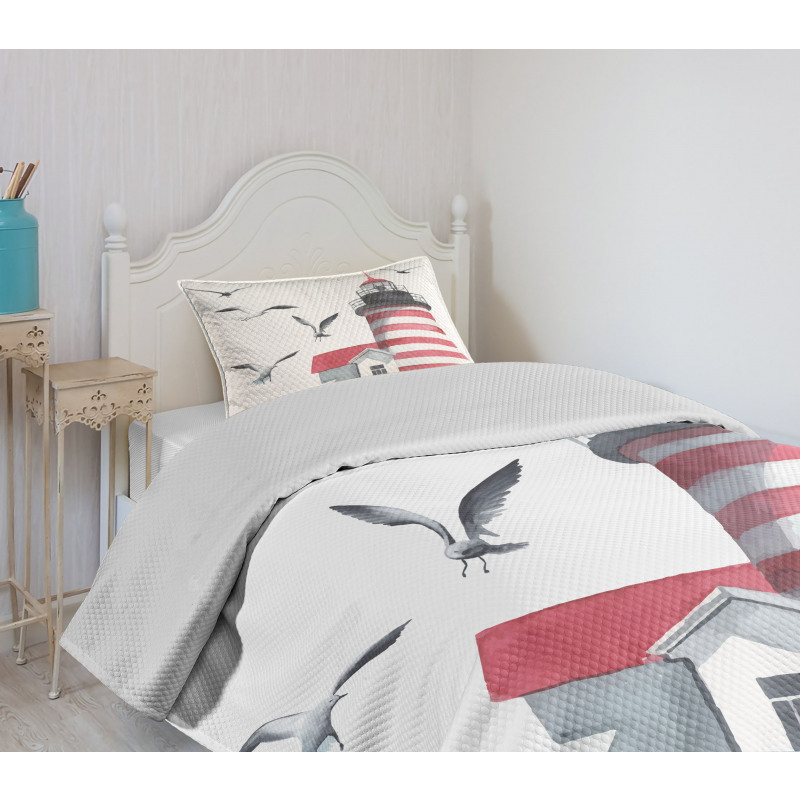 Seagulls Beach Sea Bedspread Set