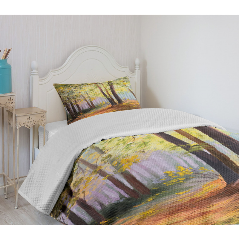 Spring in Forest Leaves Bedspread Set