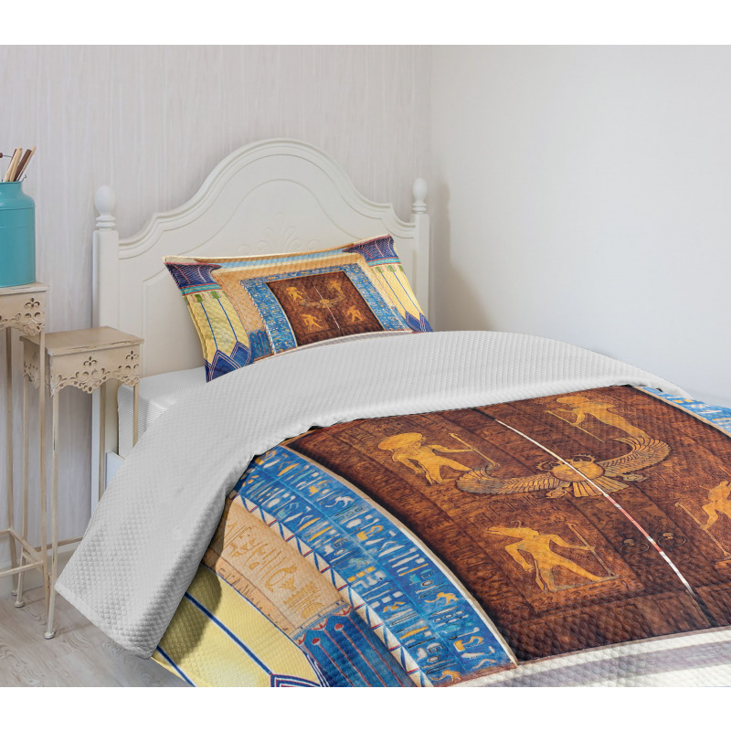 Egypt Building Bedspread Set