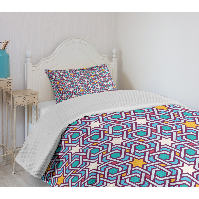 Geometric Stars Lines Bedspread Set