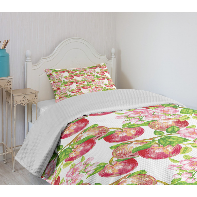 Nature Apple Tree Flower Bedspread Set