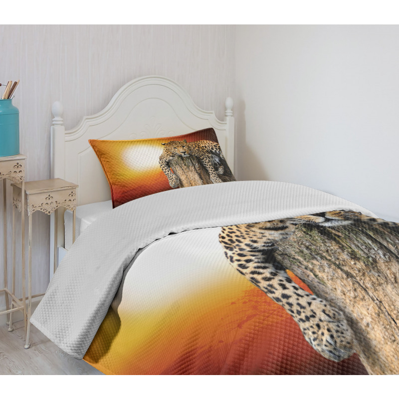 Safari Leopard on Tree Bedspread Set