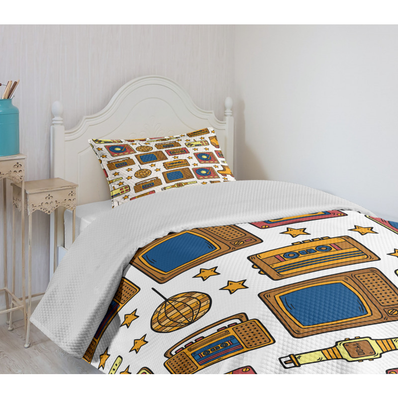 90s Theme Retro Bedspread Set