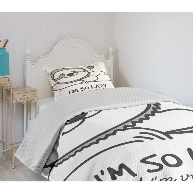 Cartoon Funny Words Bedspread Set