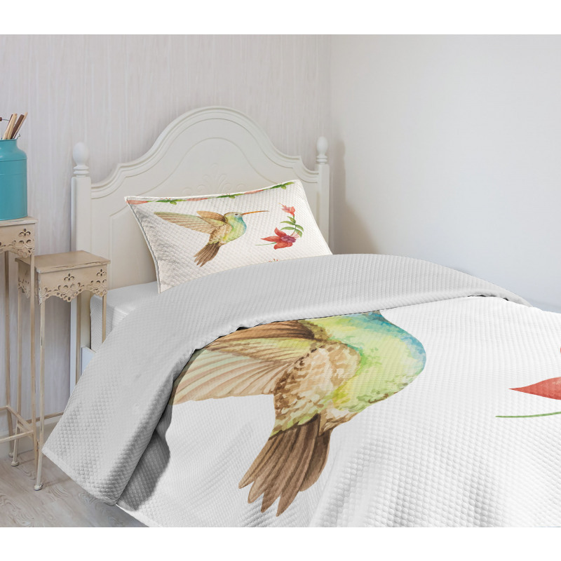 Hummingbird Artwork Bedspread Set