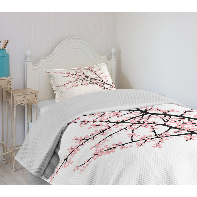 Cherry Branch Floral Bedspread Set