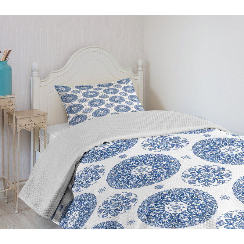 Vintage French Blue Bedspread Set