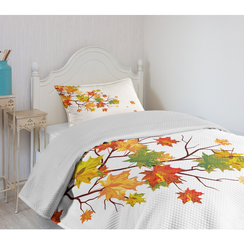 Autumn Foliage Maple Leaf Bedspread Set