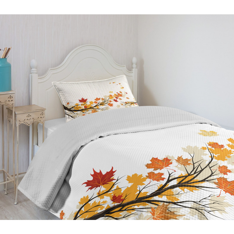 Autumn Tree Branches Bedspread Set