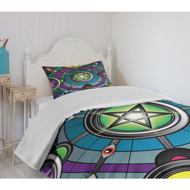 Pentagram Evil Eyes Bedspread Set