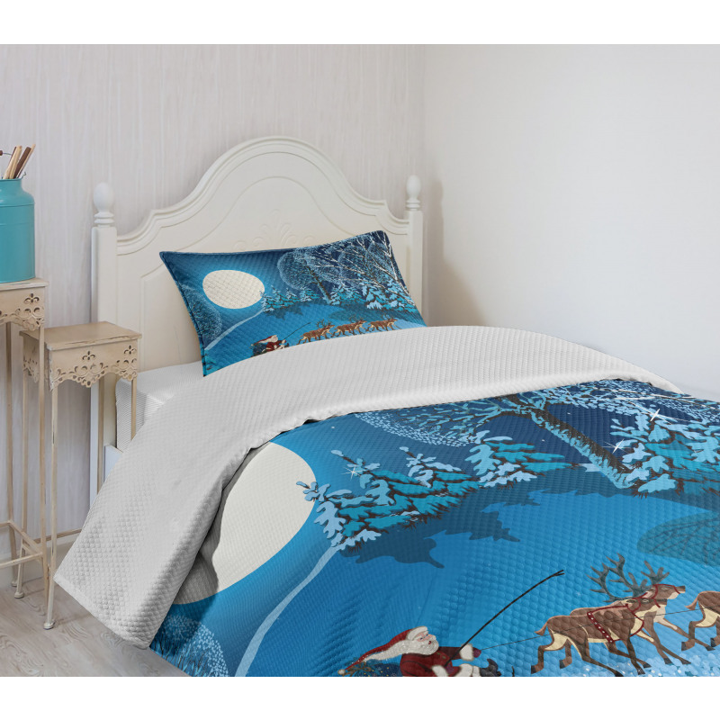 Santa Winter Forest Bedspread Set