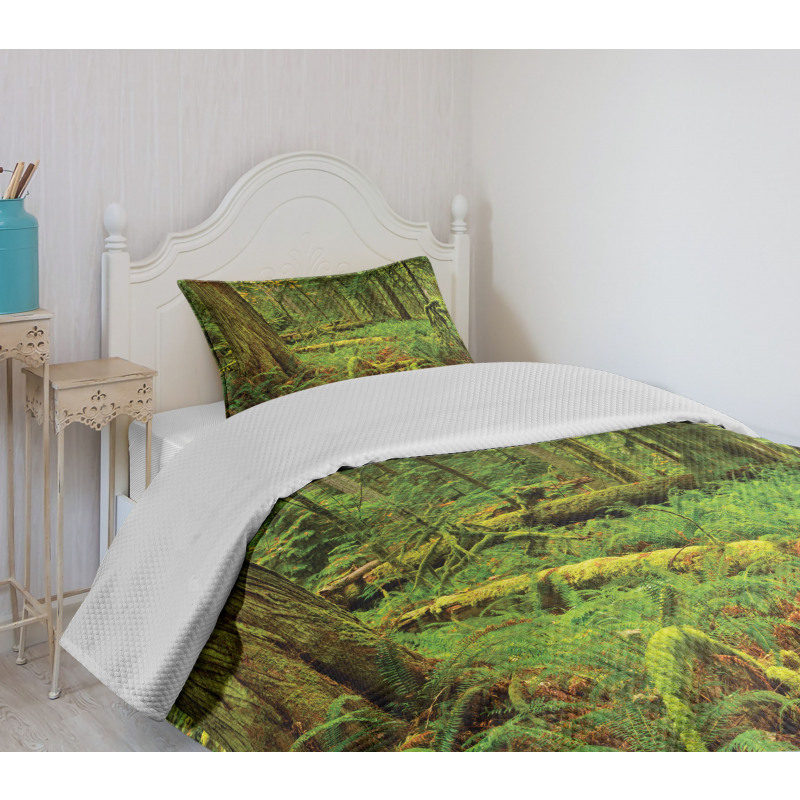 Woodland Bushes Moss Bedspread Set