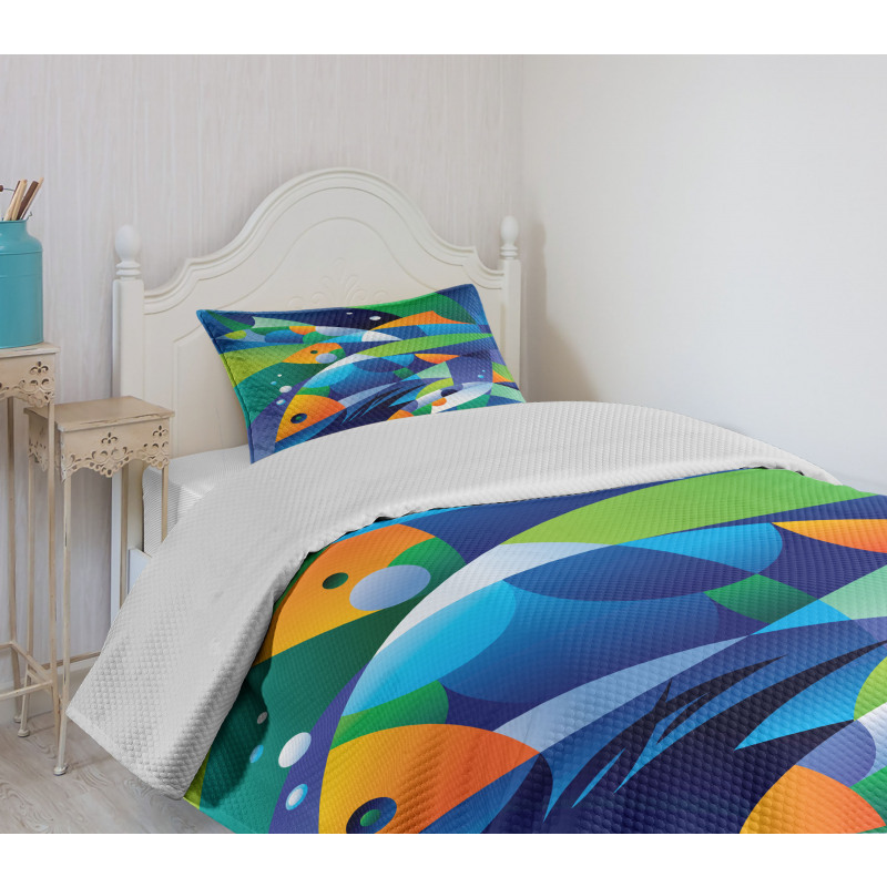 Fishes Underwater Bedspread Set