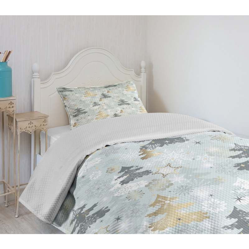 Retro Soft Pine Tree Bedspread Set