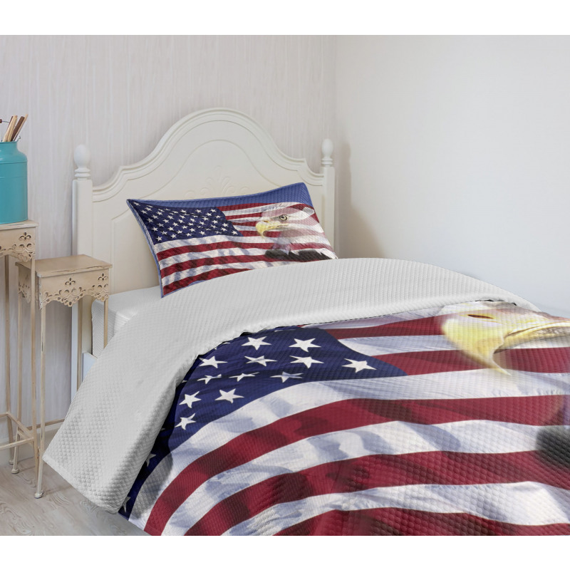 Bless America Flag Bedspread Set