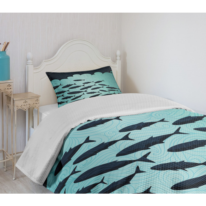 Surreal Ocean Life Theme Bedspread Set