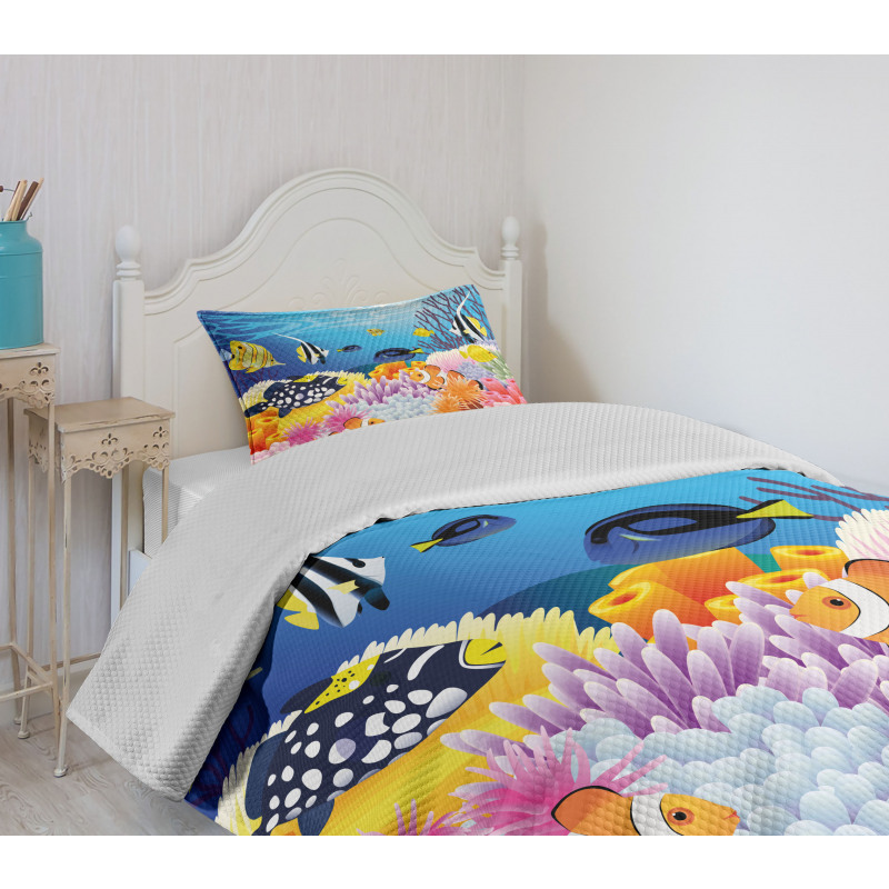 Fish Coral Reefs Bedspread Set