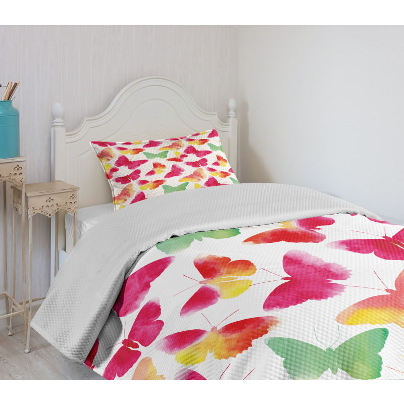 Watercolor Butterflies Bedspread Set