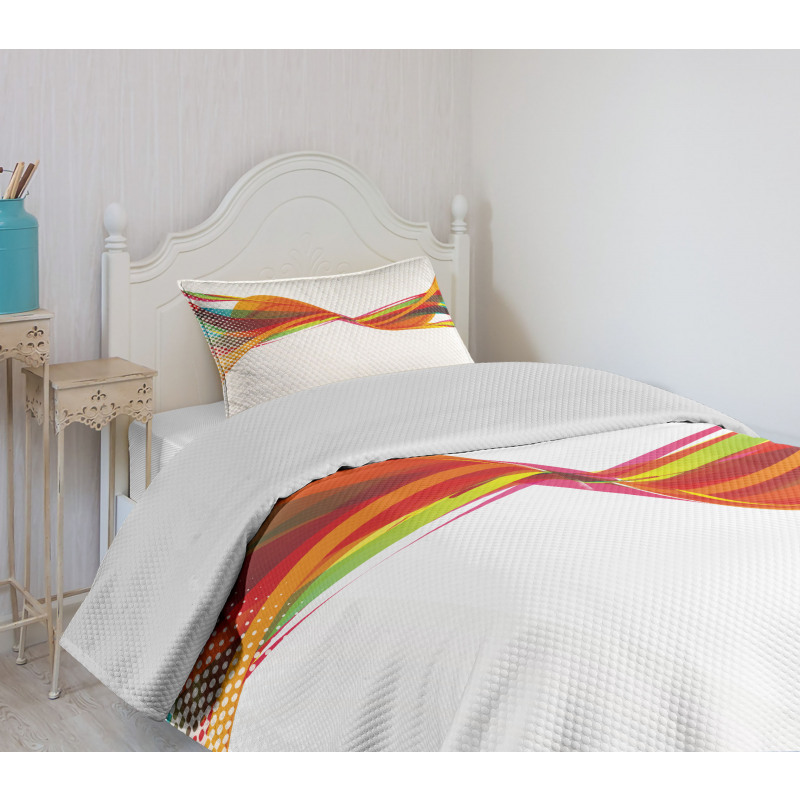 Pixel Details Rainbow Bedspread Set