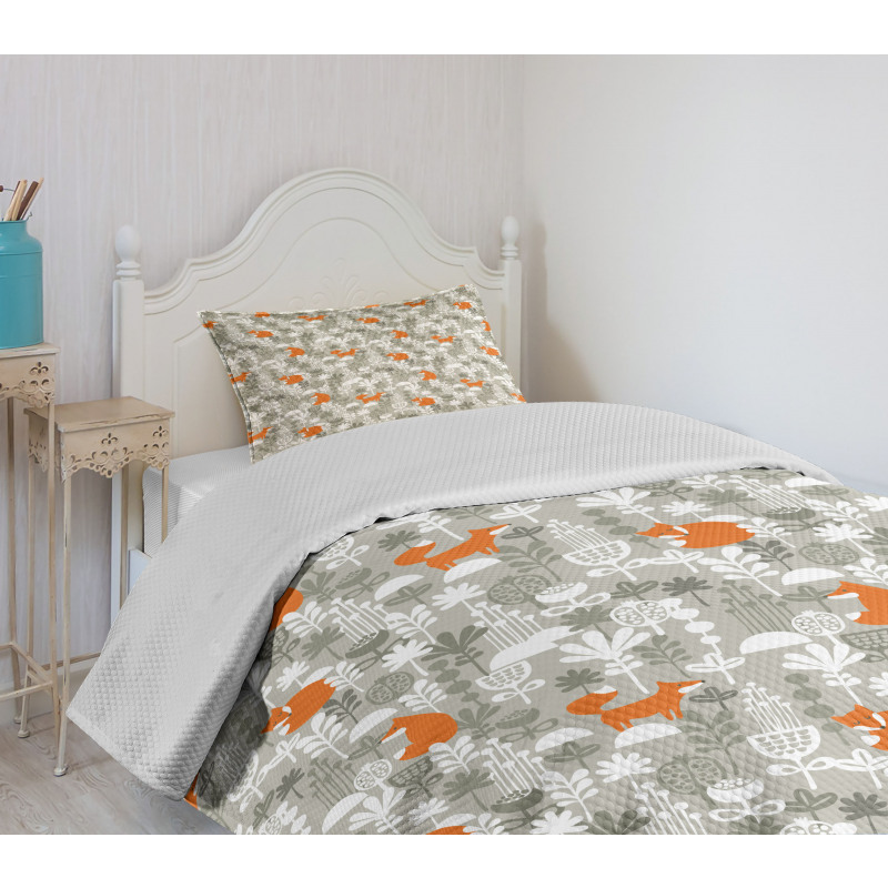 Fox in the Winter Forest Bedspread Set