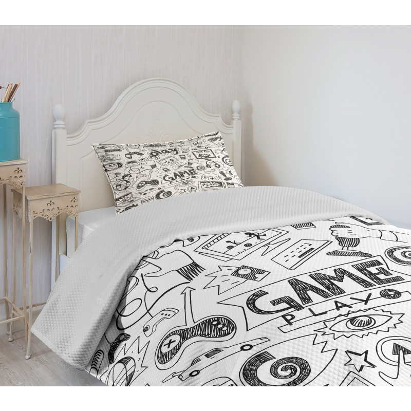 Sketch Style Gaming Bedspread Set