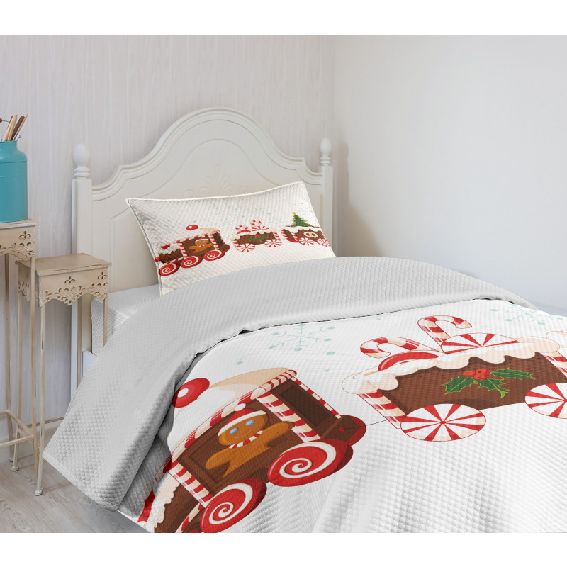 Gingerbread Train Bedspread Set