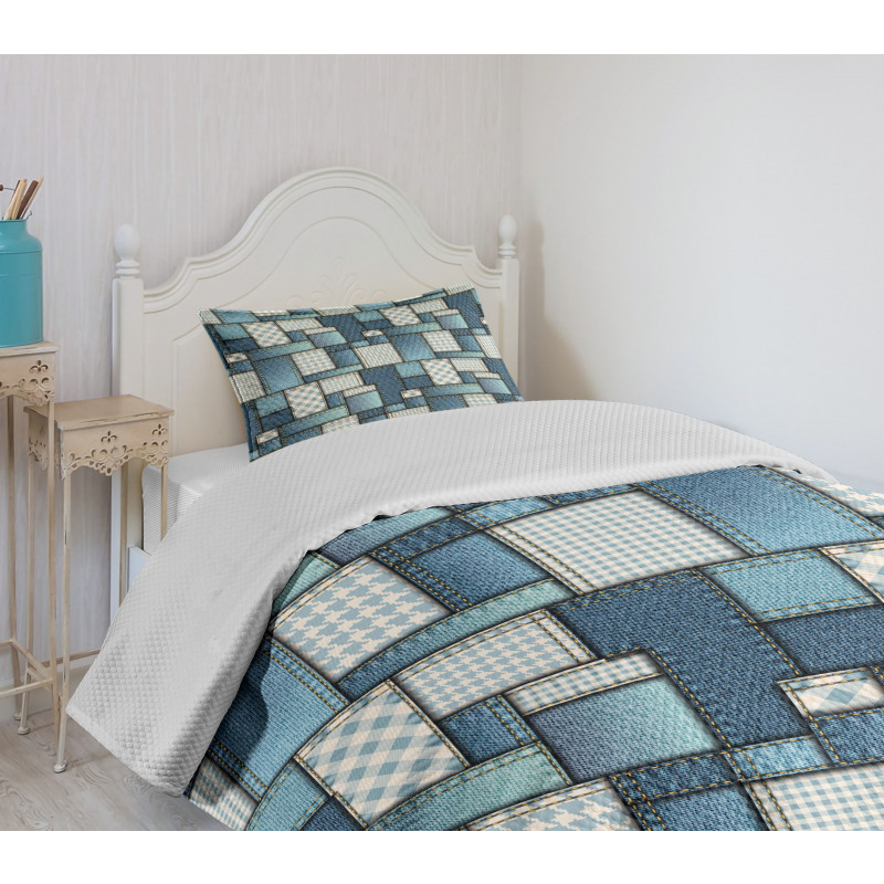 Denim Sewings Bedspread Set