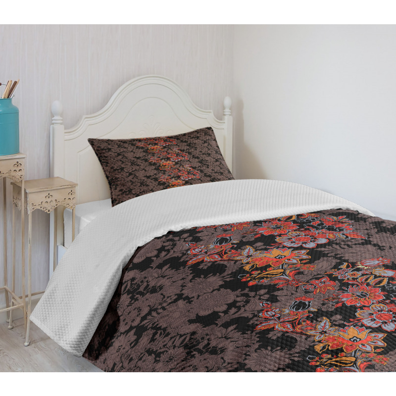 Japanese Vivid Florals Bedspread Set