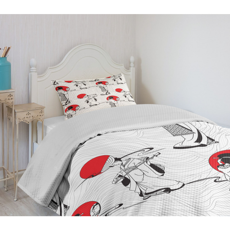 Modern Japanese Bedspread Set