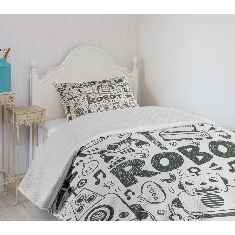 Space Geek Theme Sci Fi Bedspread Set