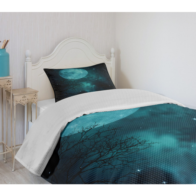 Outer World Cosmos Moon Bedspread Set