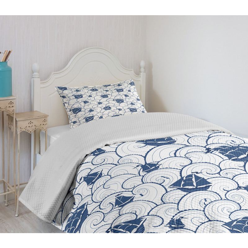 Boat on Ocean Journey Bedspread Set