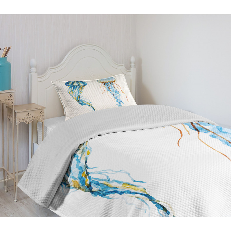 Jellyfish Exotic Sea Bedspread Set