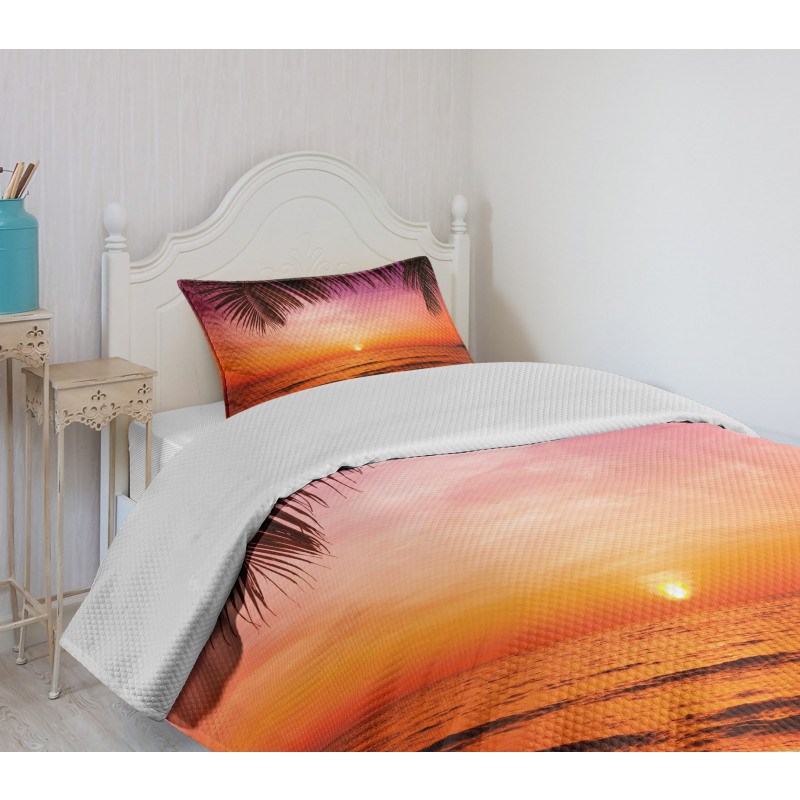 Coconut Palm Tree Leaf Bedspread Set