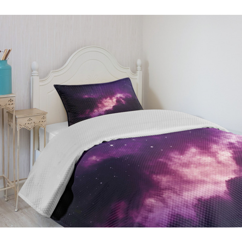 Stars Dark Night Sky Bedspread Set