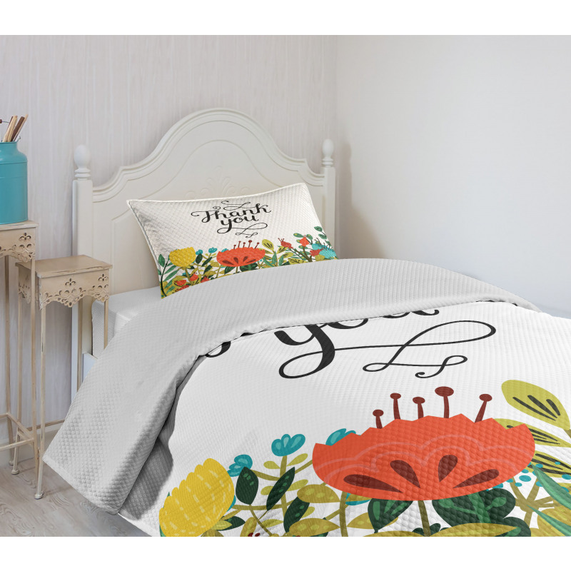 Hand Writing Thank You Bedspread Set