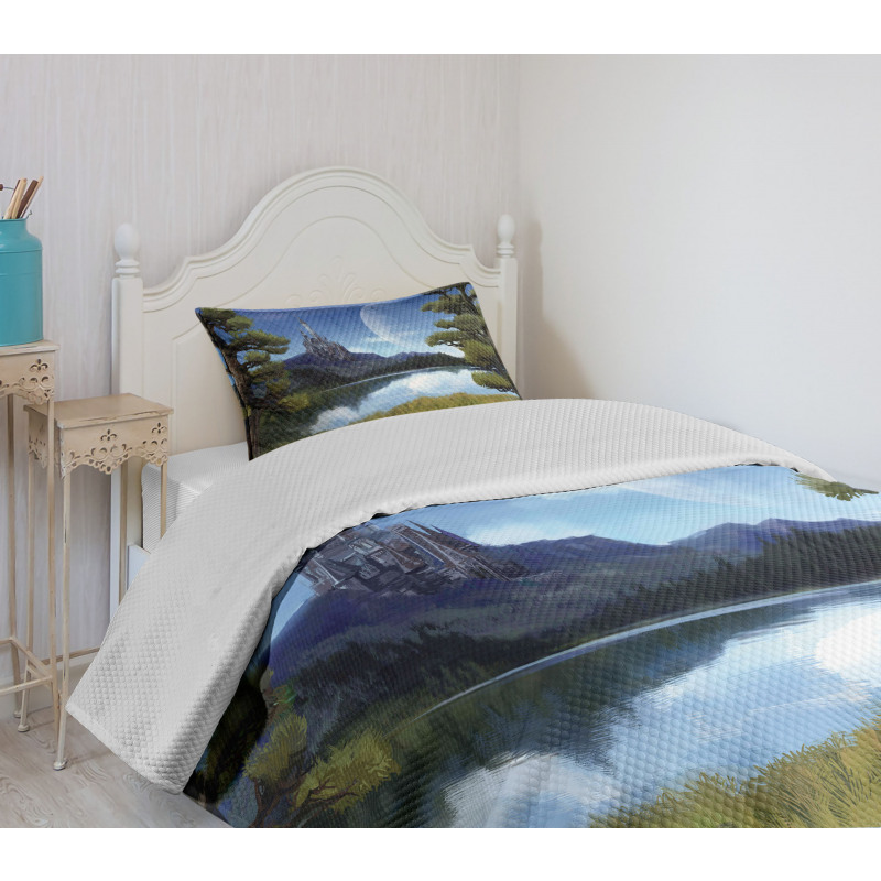 Riverside Lake Scene Bedspread Set