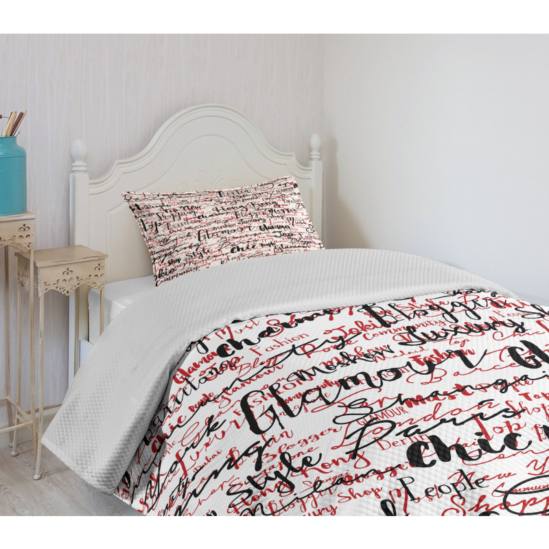 Popular Fashion Words Bedspread Set