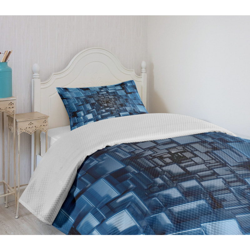 Digital Geometric Bedspread Set