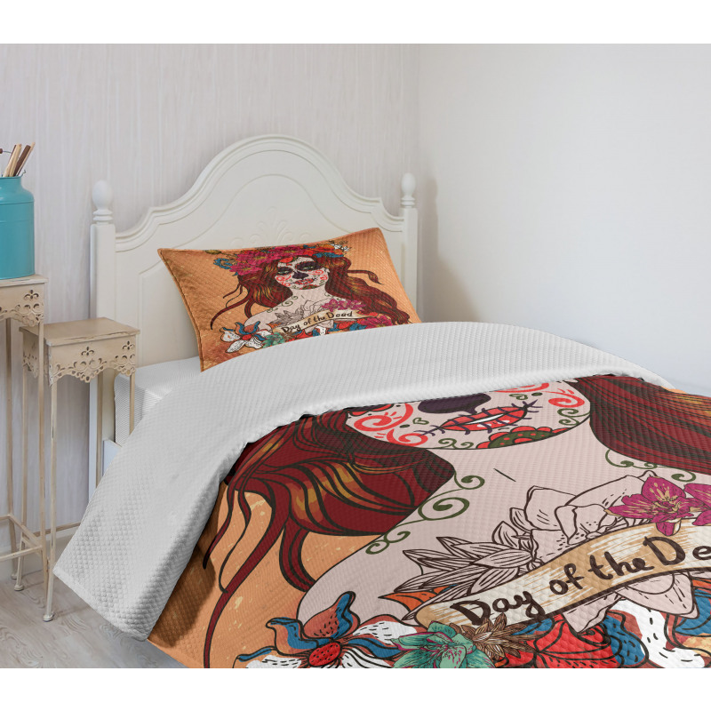 Mexican Skull Bedspread Set